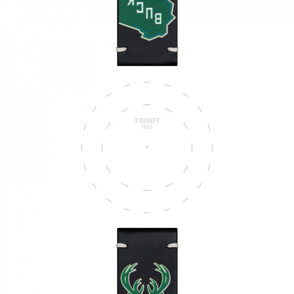 Браслет на часы Milwaukee Bucks Tissot Official Leather - Black