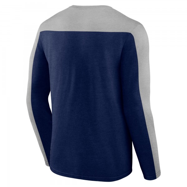 Футболка с длинным рукавом Mens Heather Navy Memphis Grizzlies Colorblock