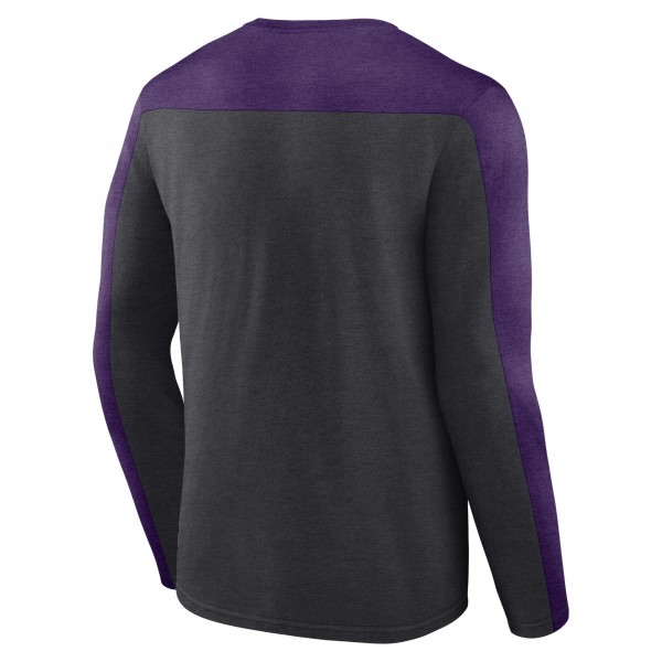 Футболка с длинным рукавом Mens Heather Charcoal Phoenix Suns Colorblock