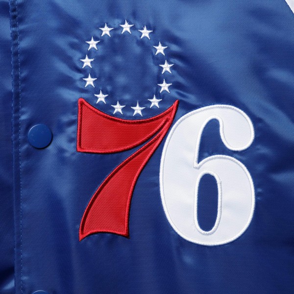 Куртка на кнопках Philadelphia 76ers Starter Reliever Varsity Satin Raglan - Royal/Red