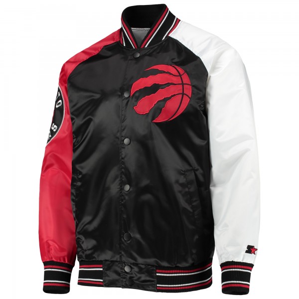Куртка на кнопках Toronto Raptors Starter Reliever Varsity Satin Raglan - Black/Red
