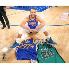 Unsigned Golden State Warriors Stephen Curry Fanatics Authentic Custom 2,974 Three-Points Jersey Photograph