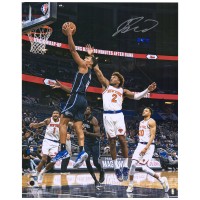Autographed Orlando Magic Jalen Suggs Fanatics Authentic 16 x 20 Black Jersey Layup Photograph