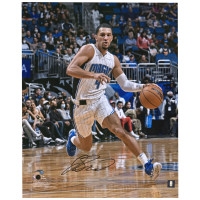 Autographed Orlando Magic Jalen Suggs Fanatics Authentic 16 x 20 White Jersey Dribbling Photograph