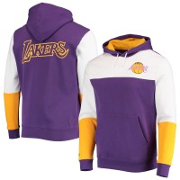 Толстовка Los Angeles Lakers Mitchell & Ness Hardwood Classics Fusion 2.0 Colorblock - Purple