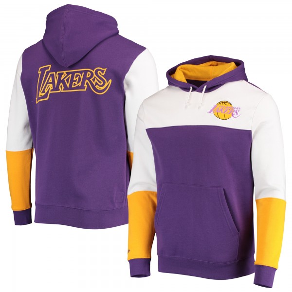Толстовка Los Angeles Lakers Mitchell & Ness Hardwood Classics Fusion 2.0 Colorblock - Purple
