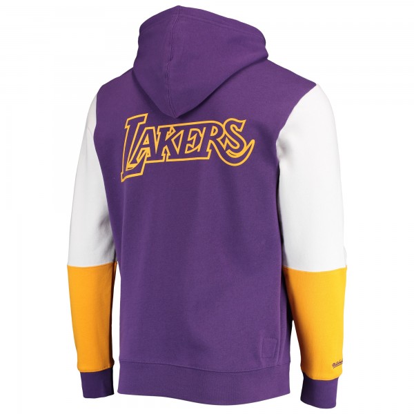 Толстовка Los Angeles Lakers Mitchell & Ness Hardwood Classics Fusion 2.0 Colorblock - Purple