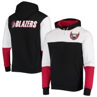Толстовка Portland Trail Blazers Mitchell & Ness Hardwood Classics Fusion 2.0 Colorblock - Black