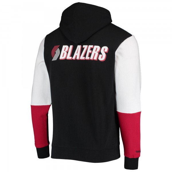 Толстовка Portland Trail Blazers Mitchell & Ness Hardwood Classics Fusion 2.0 Colorblock - Black