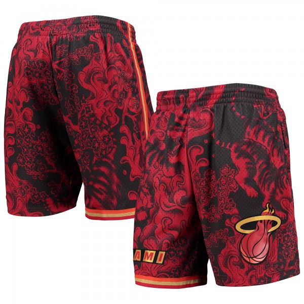 Miami Heat Mitchell & Ness Red Hardwood Classics Lunar New Year Swingman Shorts