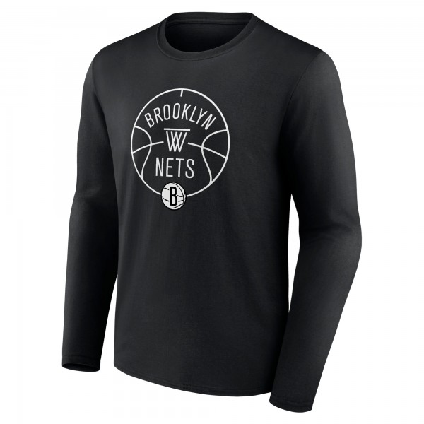 Футболка с длинным рукавом Brooklyn Nets Black Tip-Off