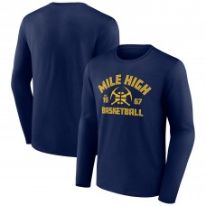 Denver Nuggets Navy Tip-Off Long Sleeve T-Shirt