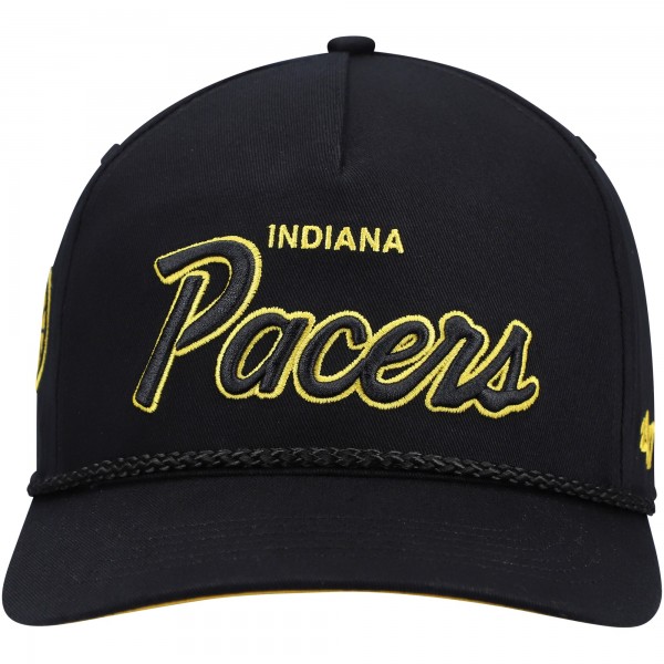 Indiana Pacers 47 Black Crosstown Script Hitch Snapback Hat