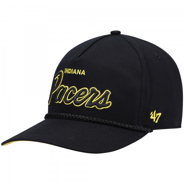 Indiana Pacers 47 Black Crosstown Script Hitch Snapback Hat