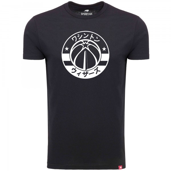 Washington Wizards Sportiqe Black Japanese Language Comfy Tri-Blend T-Shirt