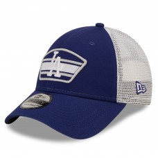 Бейсболка Los Angeles Dodgers New Era Logo Patch 9FORTY Trucker - Royal/White