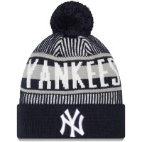 Шапка с помпоном New York Yankees New Era Striped Cuffed Knit - Navy