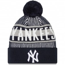 Шапка с помпоном New York Yankees New Era Striped Cuffed Knit - Navy