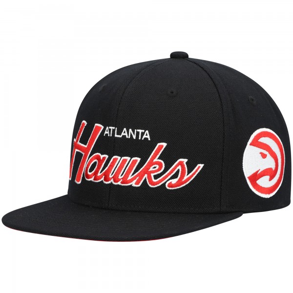 Бейсболка Atlanta Hawks Mitchell & Ness Hardwood Classics Script 2.0 - Black