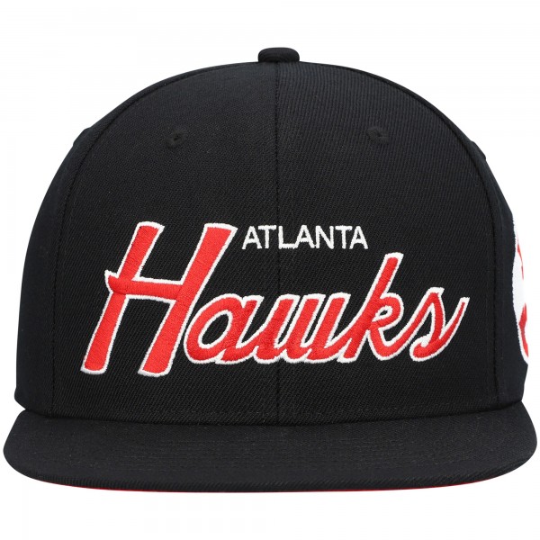 Бейсболка Atlanta Hawks Mitchell & Ness Hardwood Classics Script 2.0 - Black