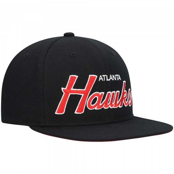 Бейсболка Atlanta Hawks Mitchell & Ness Hardwood Classics Script 2.0 - Black
