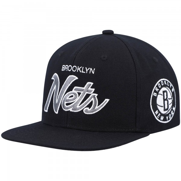 Бейсболка Brooklyn Nets Mitchell & Ness Hardwood Classics Script 2.0 - Black