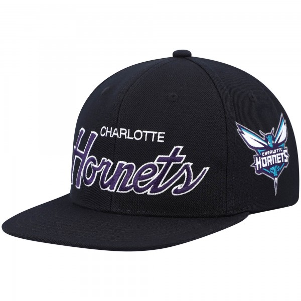 Бейсболка Charlotte Hornets Mitchell & Ness Hardwood Classics Script 2.0 - Black