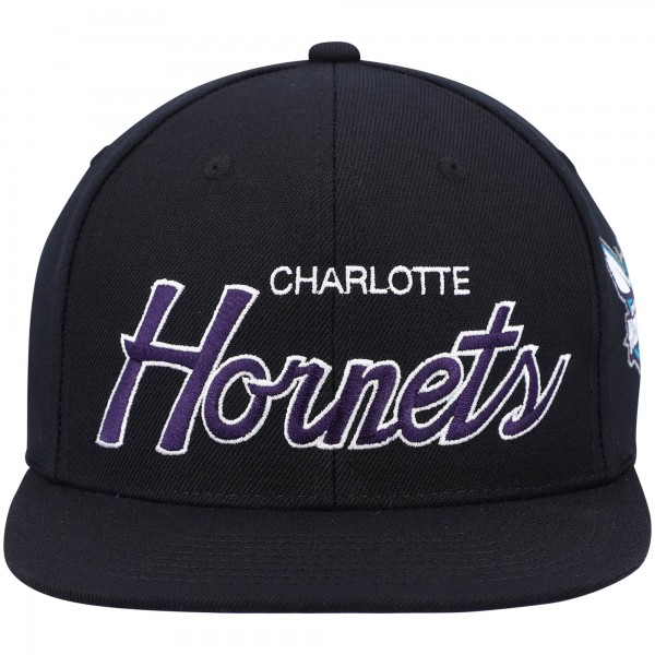 Бейсболка Charlotte Hornets Mitchell & Ness Hardwood Classics Script 2.0 - Black