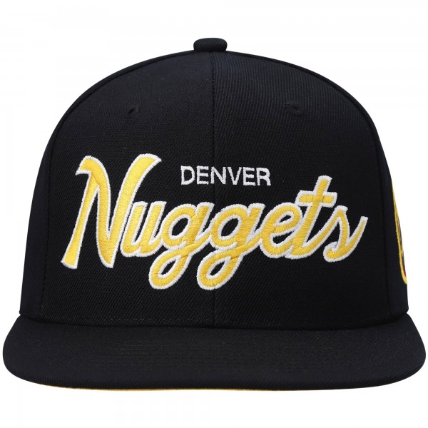 Бейсболка Denver Nuggets Mitchell & Ness Black Hardwood Classics Script 2.0