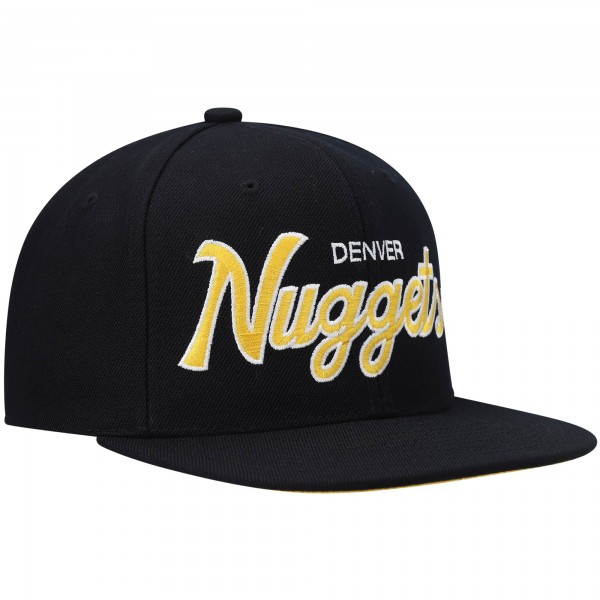 Бейсболка Denver Nuggets Mitchell & Ness Black Hardwood Classics Script 2.0