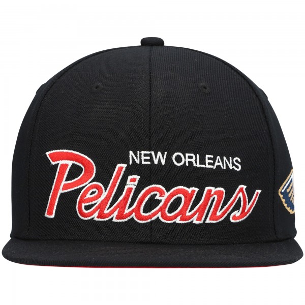 Бейсболка New Orleans Pelicans Mitchell & Ness Hardwood Classics Script 2.0 - Black