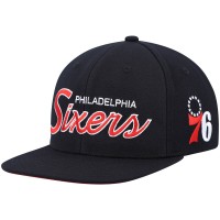 Бейсболка Philadelphia 76ers Mitchell & Ness Hardwood Classics Script 2.0 - Black