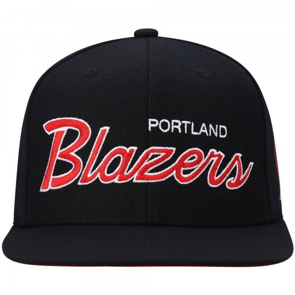 Бейсболка Portland Trail Blazers Mitchell & Ness Hardwood Classics Script 2.0 - Black
