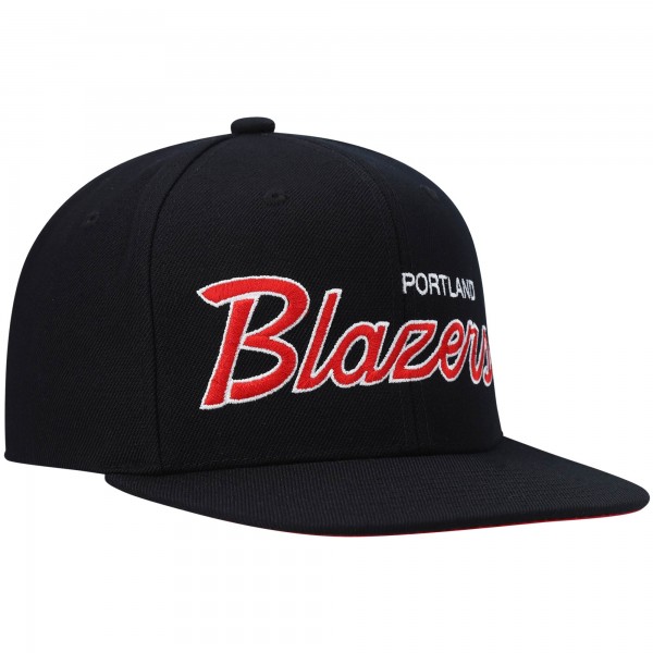 Бейсболка Portland Trail Blazers Mitchell & Ness Hardwood Classics Script 2.0 - Black