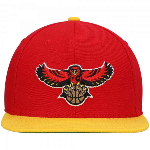 Бейсболка Atlanta Hawks Mitchell & Ness Hardwood Classics Team Two-Tone 2.0 - Red/Yellow