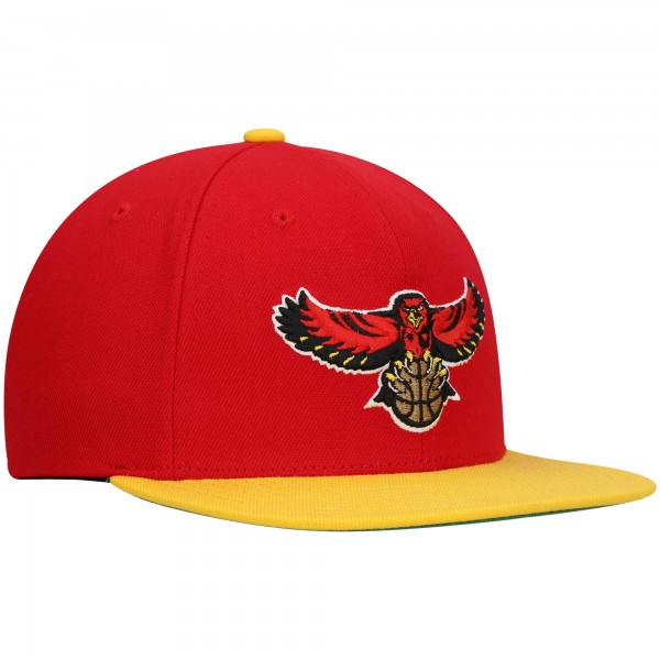 Бейсболка Atlanta Hawks Mitchell & Ness Hardwood Classics Team Two-Tone 2.0 - Red/Yellow