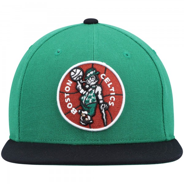 Бейсболка Boston Celtics Mitchell & Ness Hardwood Classics Team Two-Tone 2.0 - Kelly Green/Black