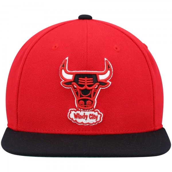 Бейсболка Chicago Bulls Mitchell & Ness Hardwood Classics Team Two-Tone 2.0 - Red/Black