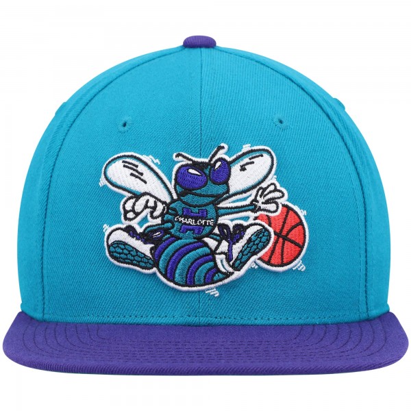 Бейсболка Charlotte Hornets Mitchell & Ness Hardwood Classics Team Two-Tone 2.0 - Teal/Purple