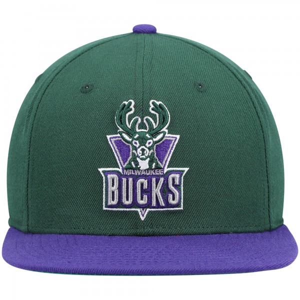 Бейсболка Milwaukee Bucks Mitchell & Ness Hardwood Classics Team Two-Tone 2.0 - Green/Purple