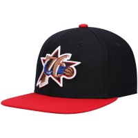 Бейсболка Philadelphia 76ers Mitchell & Ness Hardwood Classics Team Two-Tone 2.0 - Black/Red