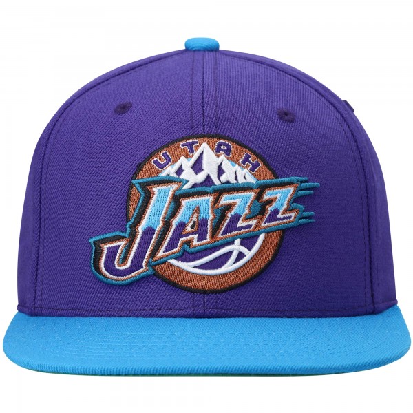Бейсболка Utah Jazz Mitchell & Ness Hardwood Classics Team Two-Tone 2.0 - Purple/Turquoise