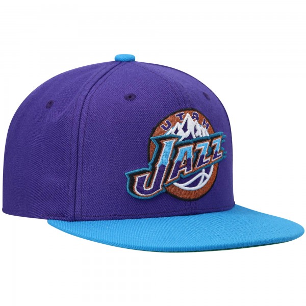 Бейсболка Utah Jazz Mitchell & Ness Hardwood Classics Team Two-Tone 2.0 - Purple/Turquoise