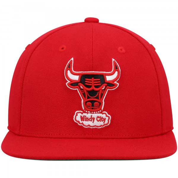 Бейсболка Chicago Bulls Mitchell & Ness Red Hardwood Classics Team Ground 2.0