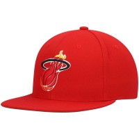 Miami Heat Mitchell & Ness Red Hardwood Classics Team Ground 2.0 Snapback Hat