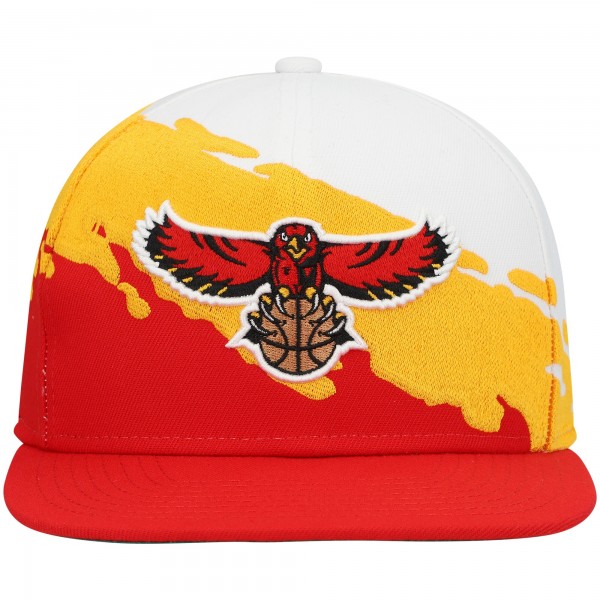 Бейсболка Atlanta Hawks Mitchell & Ness Hardwood Classics Paintbrush - White/Red