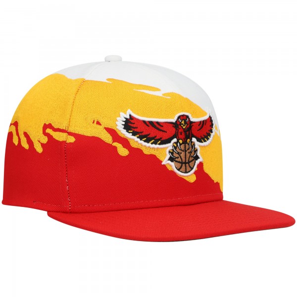 Бейсболка Atlanta Hawks Mitchell & Ness Hardwood Classics Paintbrush - White/Red