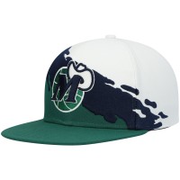 Бейсболка Dallas Mavericks Mitchell & Ness Hardwood Classics Paintbrush - White/Green