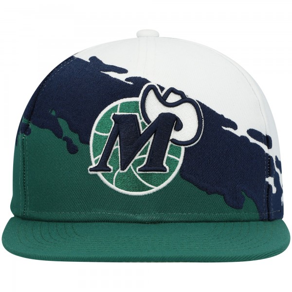 Бейсболка Dallas Mavericks Mitchell & Ness Hardwood Classics Paintbrush - White/Green