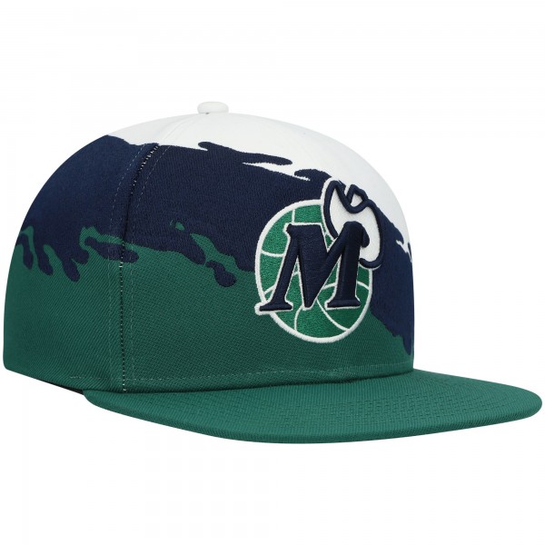 Бейсболка Dallas Mavericks Mitchell & Ness Hardwood Classics Paintbrush - White/Green